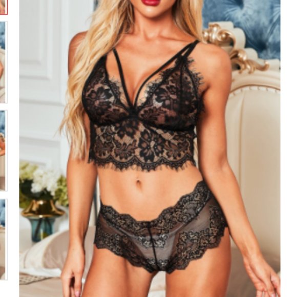 Black Secret Love Bralette set - Picture 2 of 5